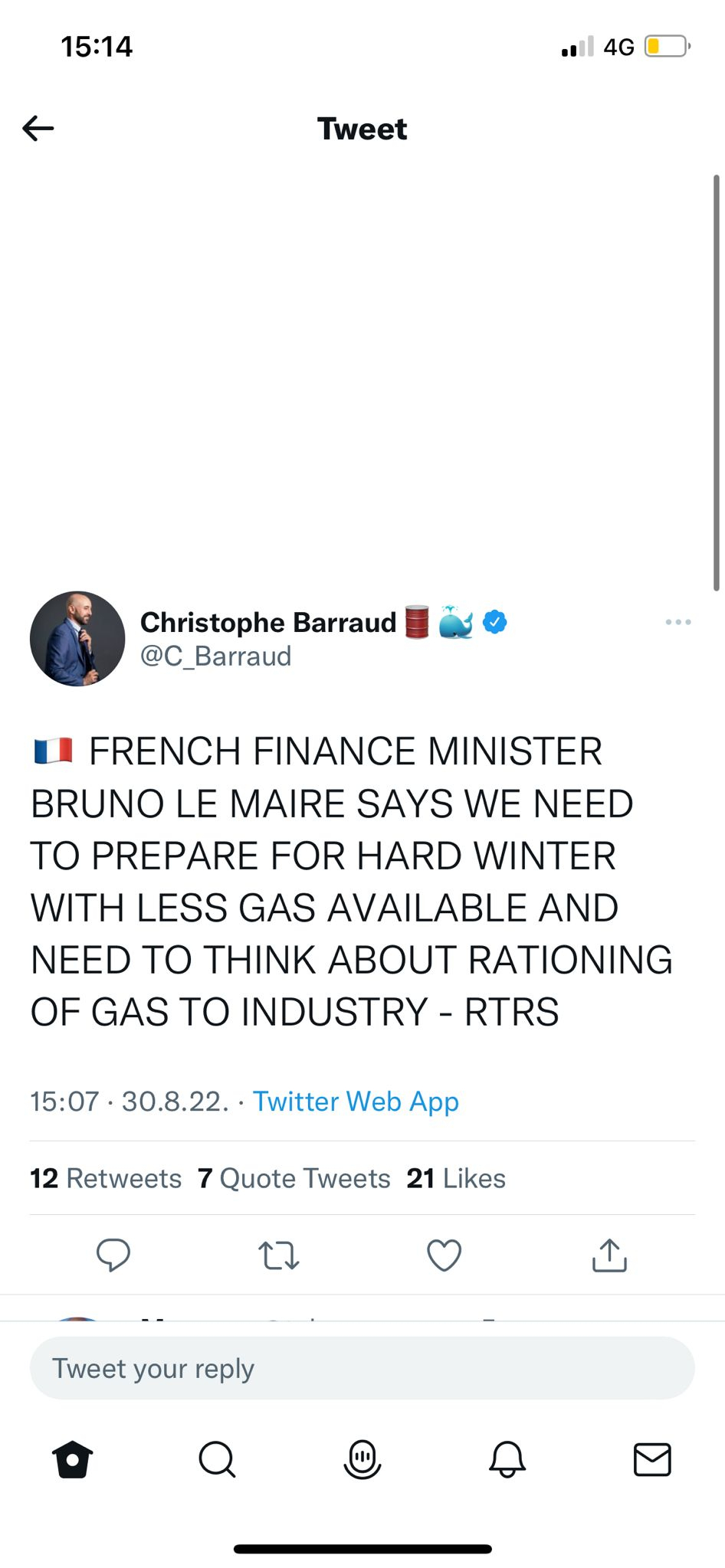 FRANCUSKI MINISTAR FINANSIJA: Spremite se za tešku zimu sa malo gasa (FOTO)