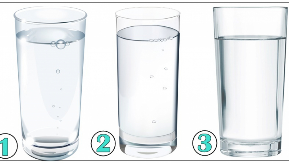 TRI ČAŠE SA VODOM DELUJU ISTO ALI NISU Ona koju prvu pogledate otkriva da li će se ispuniti vaša očekivanja