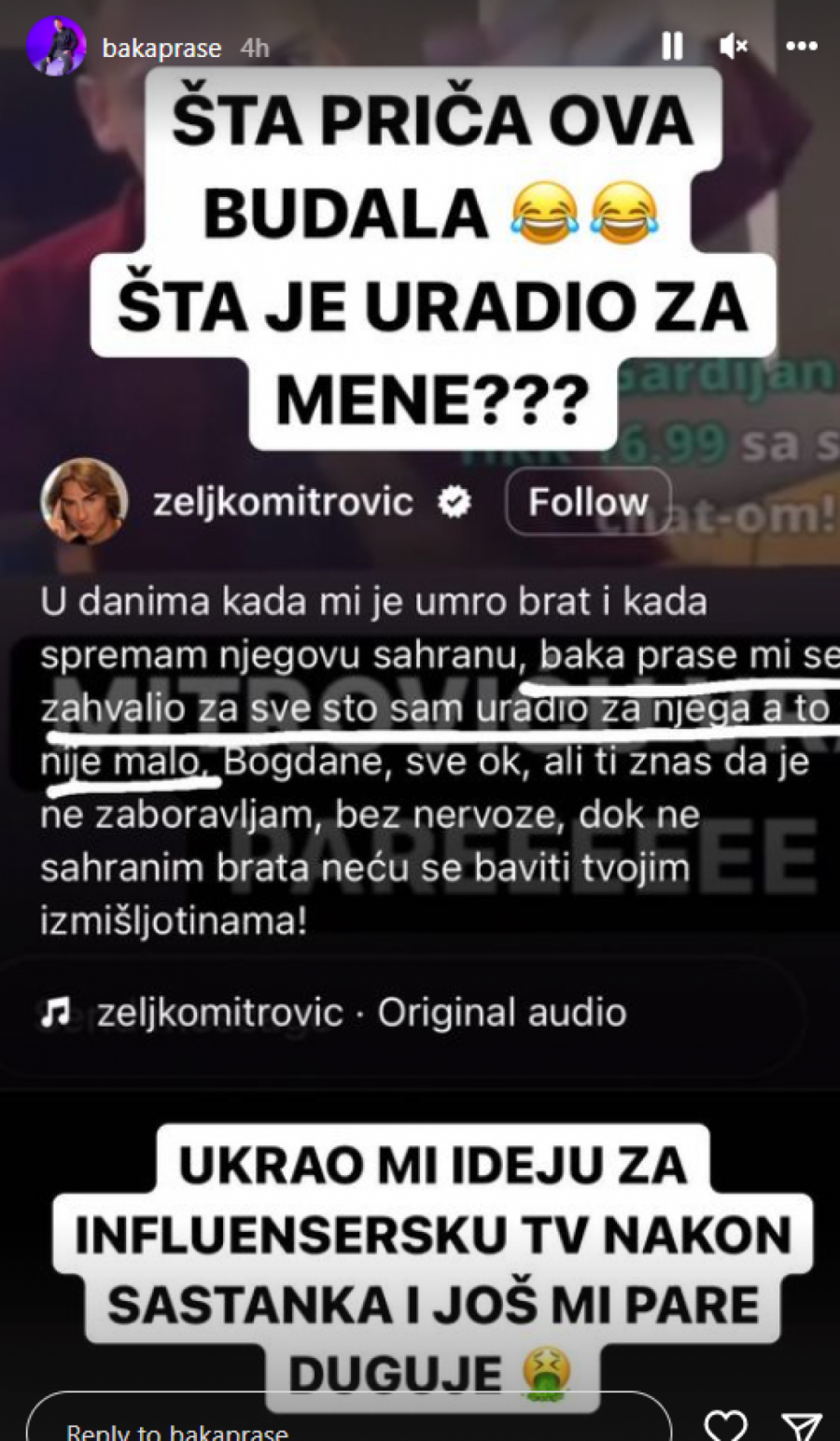 SKANDAL DOBIJA NOVI EPILOG Baka Prase ne prestaje da vređa Željka Mitrovića ni dok je u žalosti (FOTO)