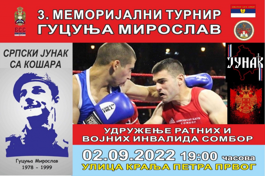 SOMBOR NE ZABORAVLJA SVOG HEROJA SA KOŠARA Održan treći Memorijalni bokserski turnir Miroslav Gucunja