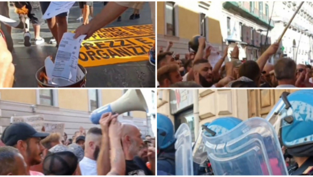 GRAĐANI PALE RAČUNE ZA STRUJU Stotine na ulicama u znak protesta, jako prisustvo policije u Napulju (VIDEO)