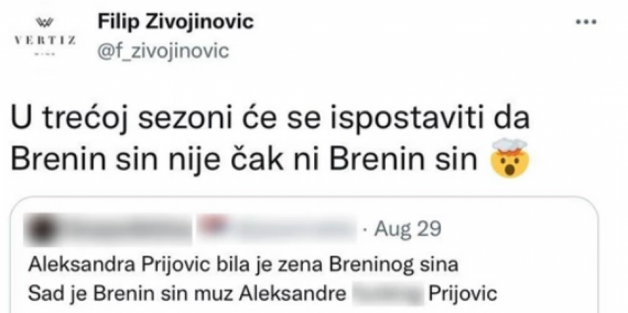 ISPOSTAVIĆE SE DA BRENIN SIN NIJE BRENIN Filip Živojinović nasmejao sve na Tviteru, pomenuli mu ženu Aleksandru