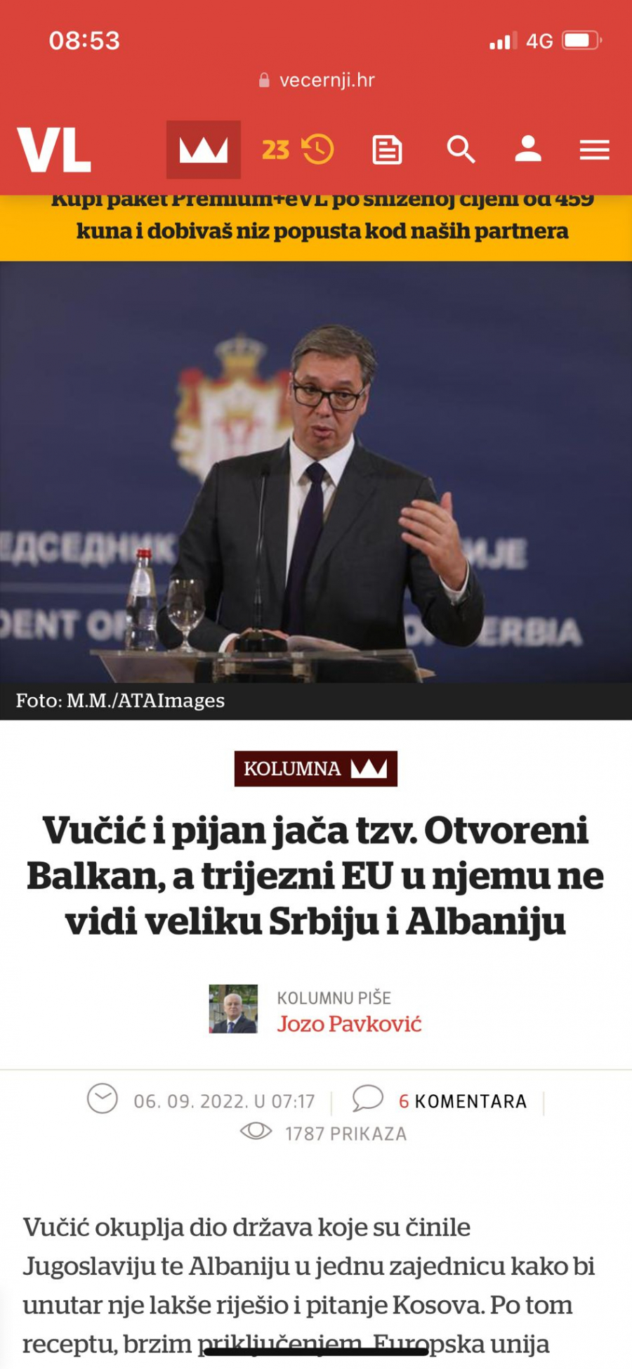 USTAŠA PLENKOVIĆ NE PRESTAJE DA VREĐA I HUŠKA Zavide Vučiću što je okupio lidere zemalja regiona
