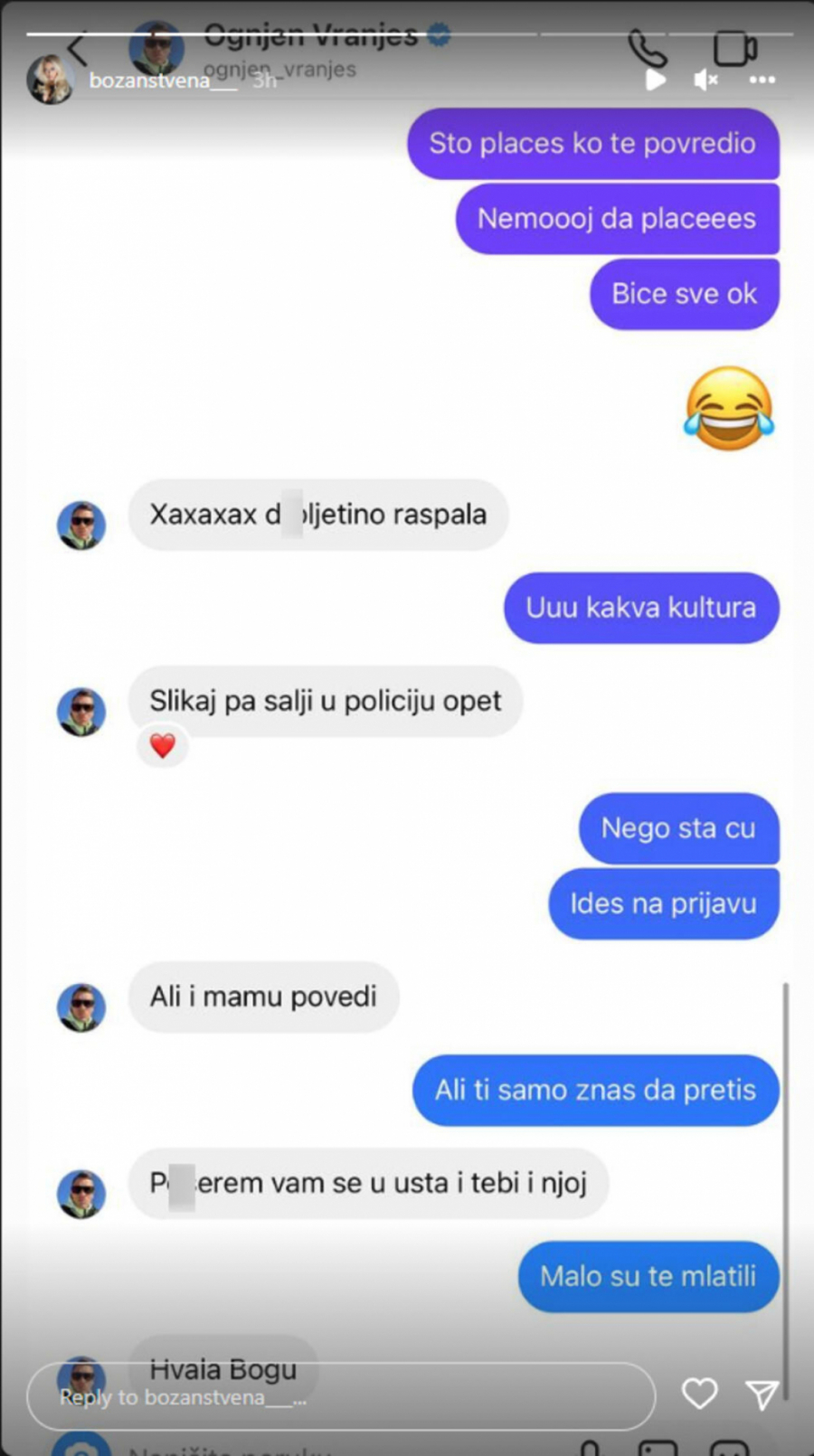 POVEDI I MAJKU, PO*EREM VAM SE U USTA! Ognjen Vranješ uputio skandalozne uvrede našoj poznatoj starleti, ona sve javno objavila (FOTO)