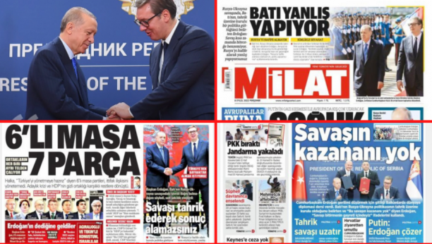 Susret predsednika Vučića i Erdogana vodeća tema u svim turskim medijima (FOTO)