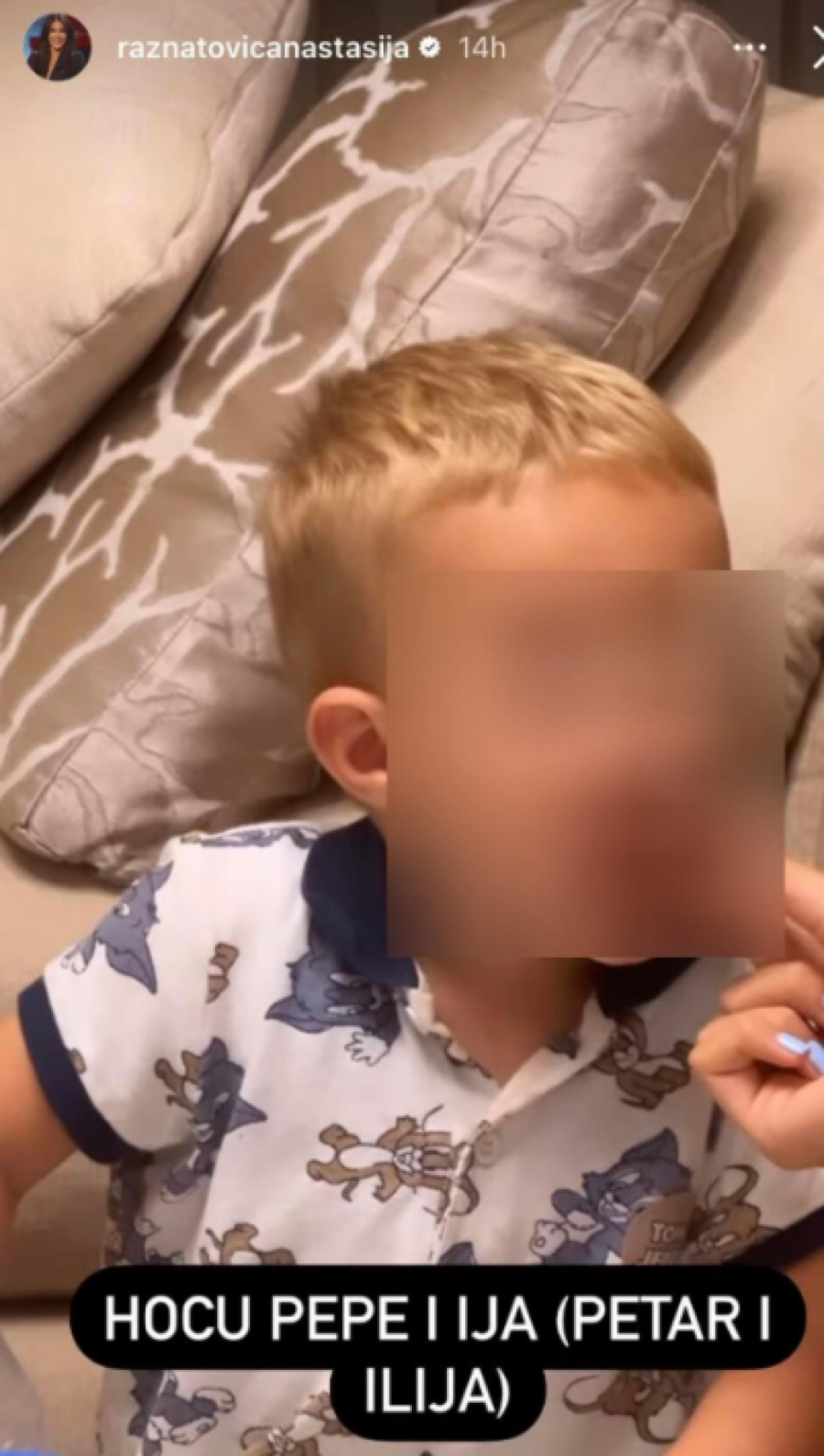 ANASTASIJA OBJAVILA SNIMAK MALOG ŽELJKA Imao je poseban zahtev dok ga je tetka čuvala, mali Ražnatović nasmejao sve (FOTO)