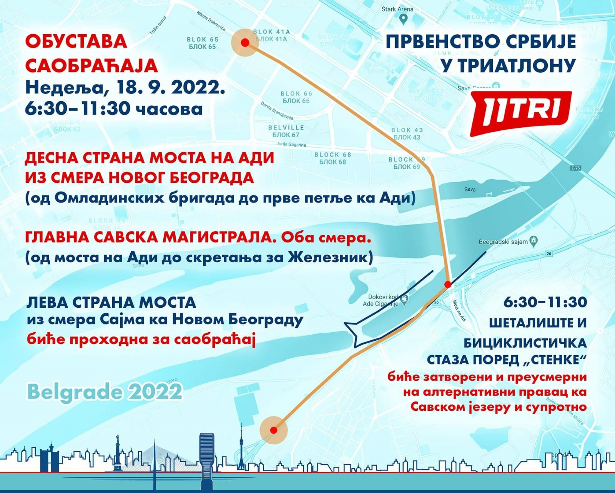 Triatlonci marširaju Beogradom za svetske poene