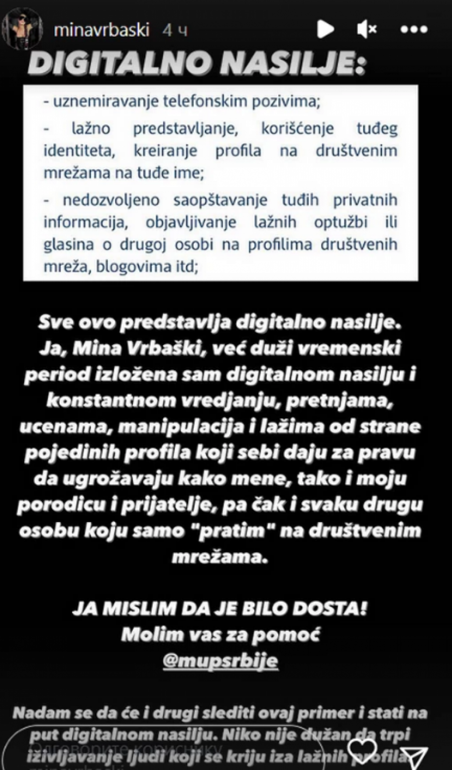 ŽRTVA SAM NASILJA Mina Vrbaški molila policiju za pomoć