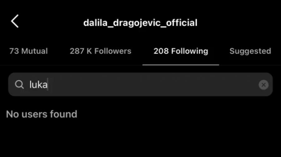 NIŠTA OD VELIKE LJUBAVI Dalila otpratila Luku Nikolića sa društvene mreže