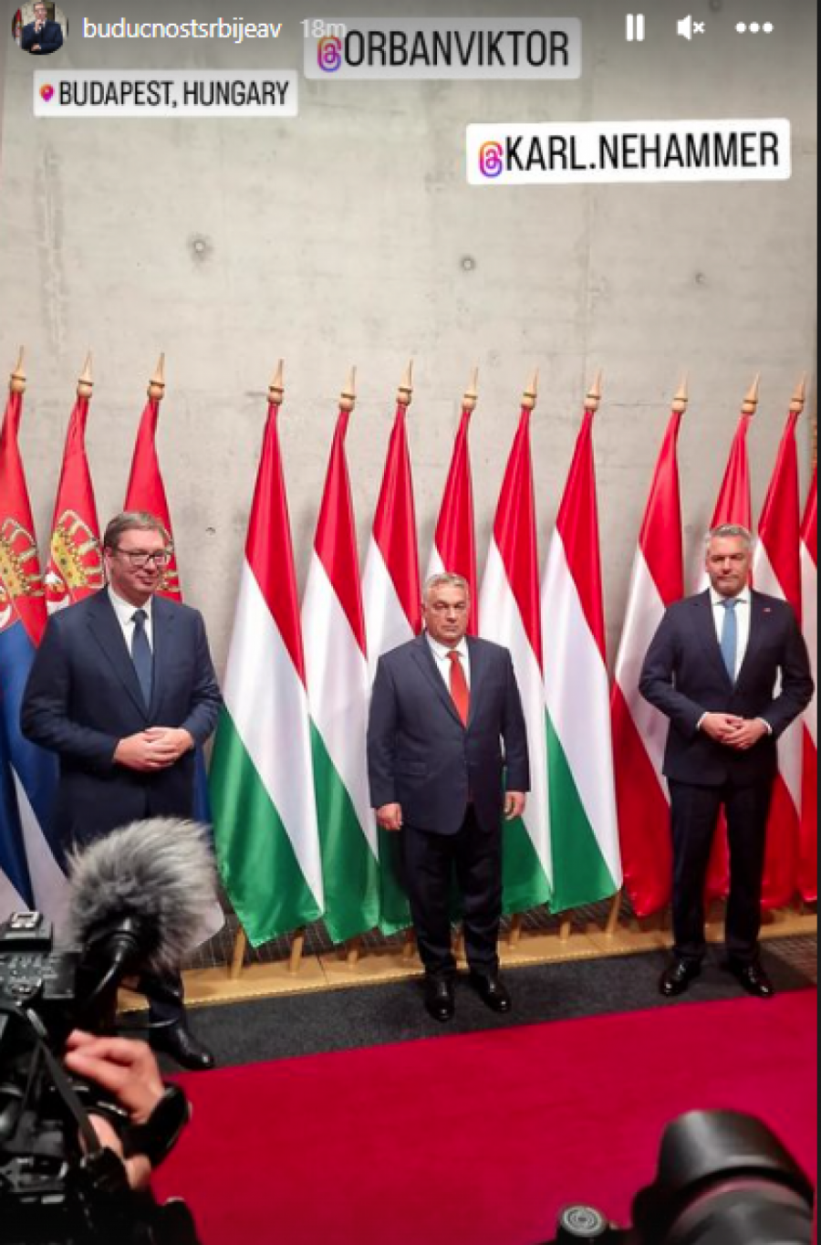 VUČIĆ U BUDIMPEŠTI Predsednik se sastao sa Orbanom i Nehamerom (FOTO)