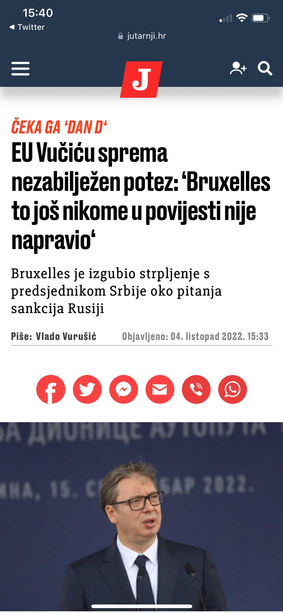 BOLESNA MRŽNJA DOSTIGLA VRHUNAC! Ustaša Plenković želi Vučićevu glavu na panju!