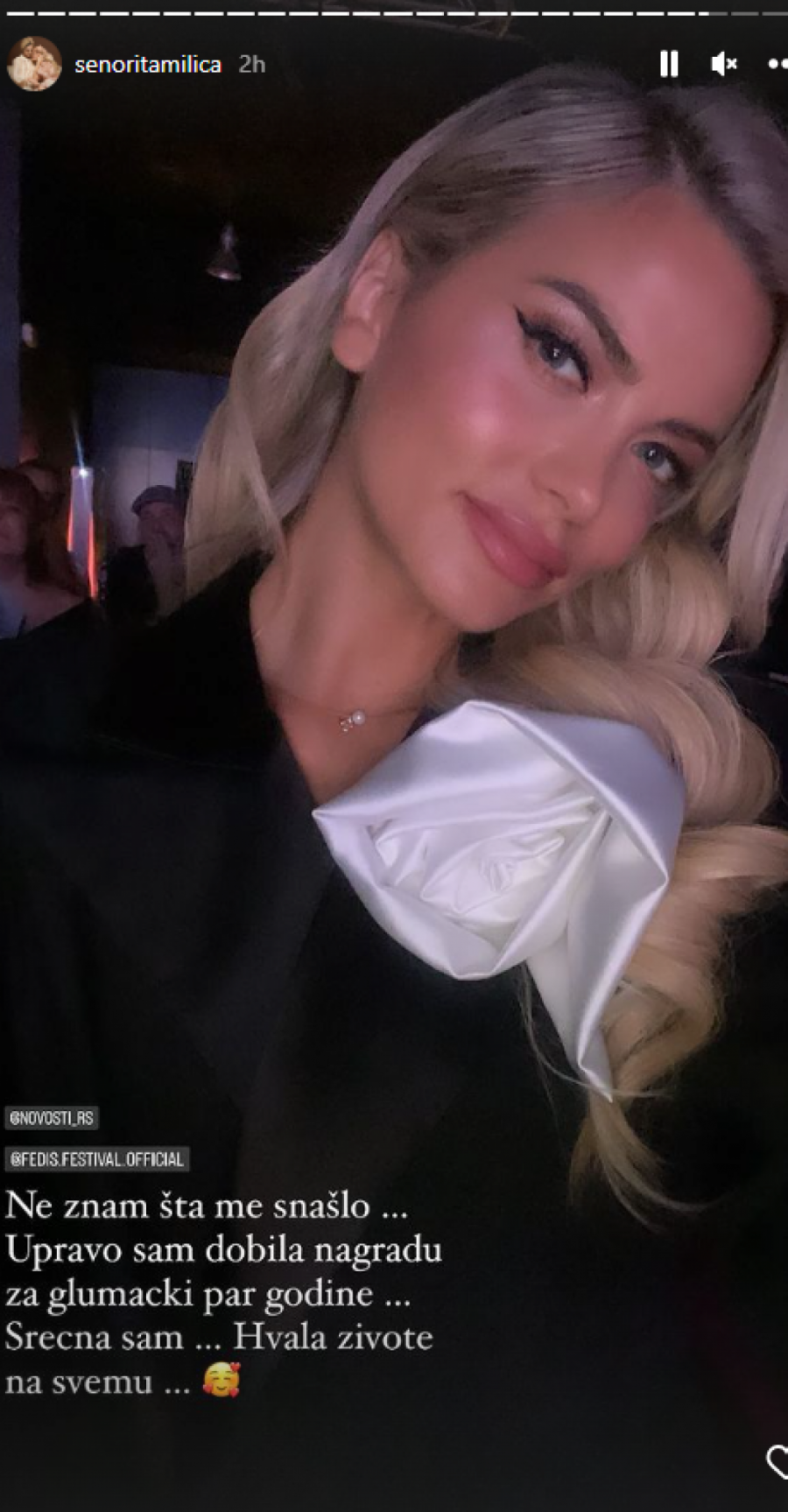 NE ZNAM ŠTA ME JE SNAŠLO Milica Pavlović dobila prestižnu glumačku nagradu (FOTO)