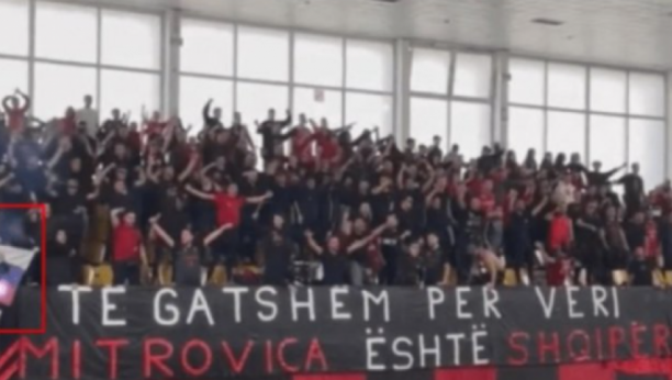 SKANDAL NA TZV. KOSOVU Zapaljena zastava Srbije - Albanski navijači pravili haos i poslali sramnu poruku