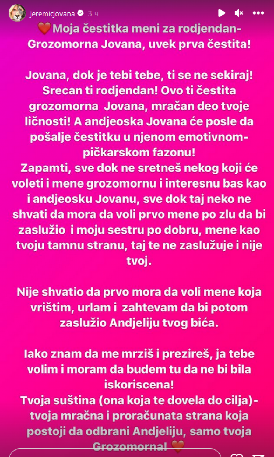 JOVANA JEREMIĆ DANAS PUNI 32 GODINE Voditeljka sama sebi čestitala rođendan i to na nesvakidašnji način (FOTO)