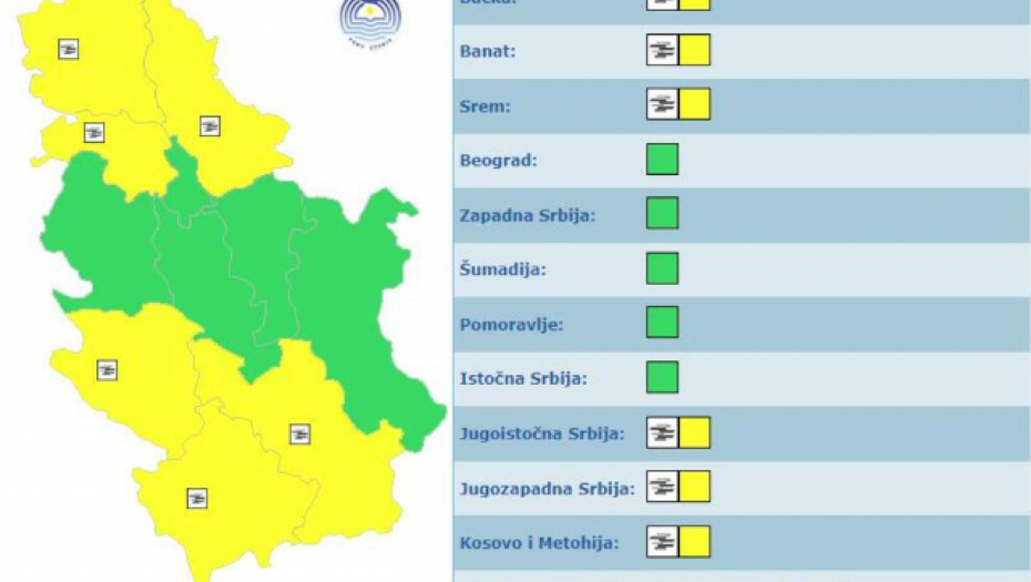 U OVIM DELOVIMA SRBIJE UPALJEN METEOALARM! Evo kakvo nas vreme očekuje danas