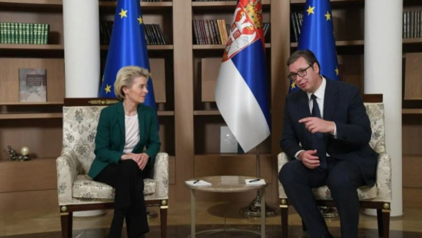 ZAVRŠEN SASTANAK U BEOGRADU Predsednik Vučić se oglasio posle razgovora sa fon der Lajen (FOTO)
