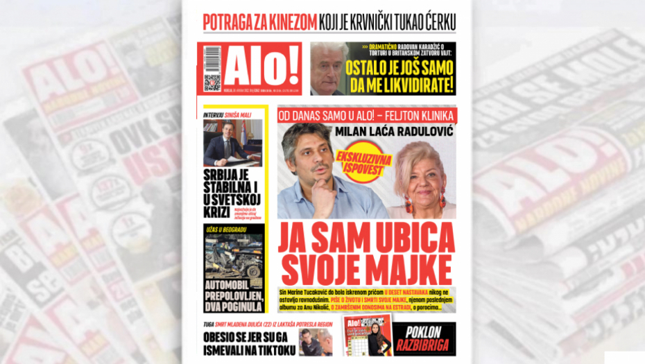 EKSKLUZIVNA ISPOVEST MILANA LAĆE RADULOVIĆA: Ja sam ubica svoje majke!