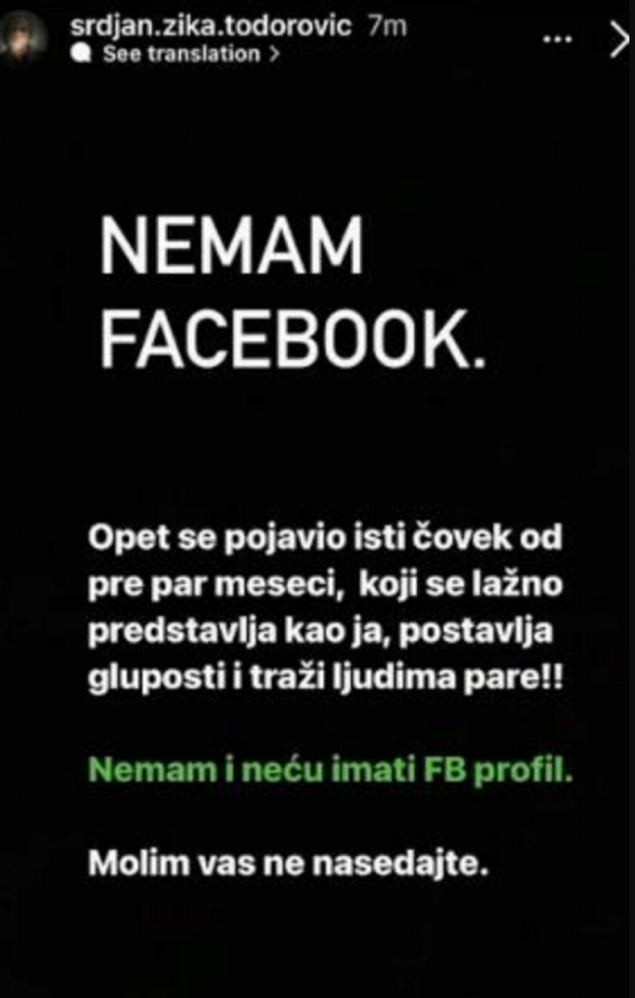 PONOVO NA METI PREVARANTA Lažni Žika Todorović vara ljude za novac, glumac razotkrio sve