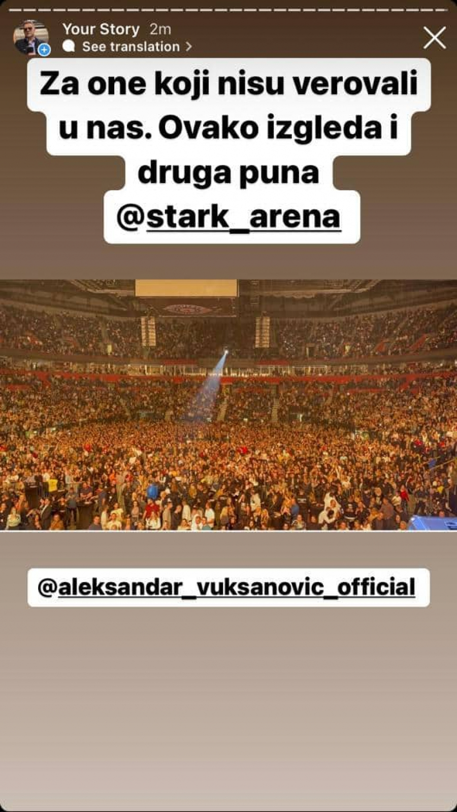 OVAKO IZGLEDA I DRUGA PUNA ARENA! Oglasio se Saša Mirković i poslao jasnu poruku (FOTO)