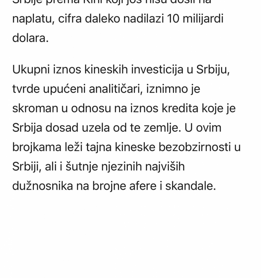 PRLJAVA KAMPANJA I MRŽNJA USTAŠKIH MEDIJA Danima vode kampanju protiv kineskih investitora! Ista matrica kao kod lažnih ekologa