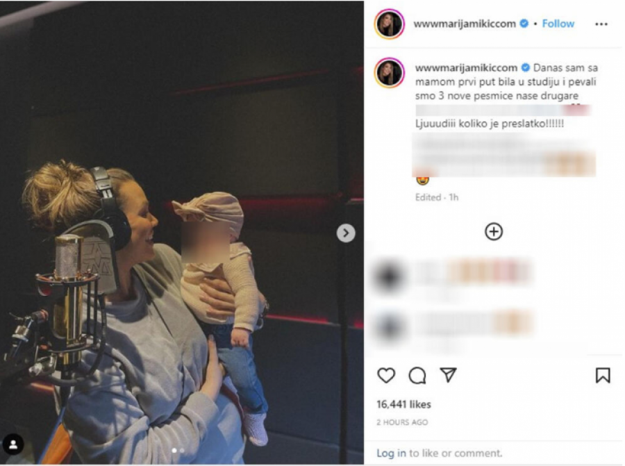 MARIJA SA ĆERKICOM U STUDIJU Porodila se pre tri meseca, ponovo je u drugom stanju, a sada je pokazala kako provodi trudničke dane (FOTO)