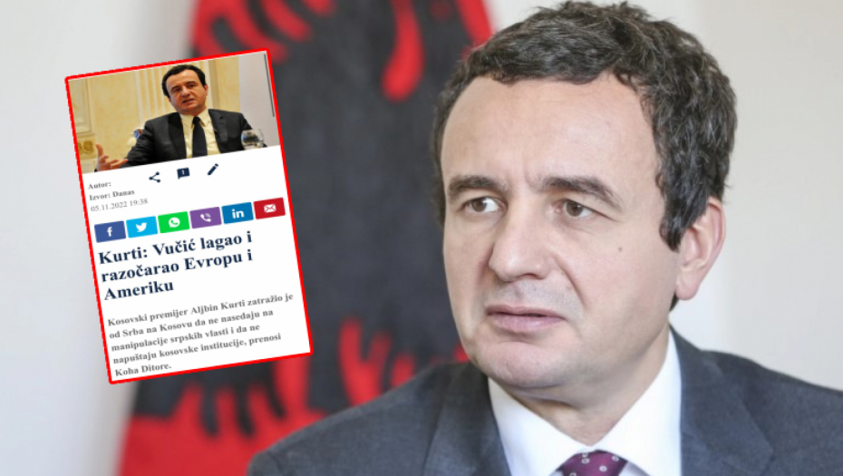 TAJKUNSKI MEDIJ KAO KURTIJEV BILTEN! Aljbinove reči su za njih zakon i najvažnija vest (FOTO)