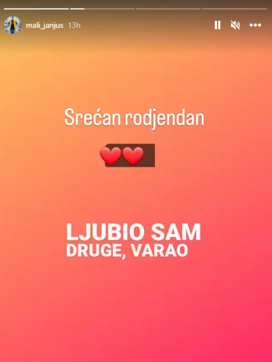POSLAO JOJ EMOTIVNU PORUKU Janjuš pati za bivšom ženom, pa priznao: Ena je moja večna ljubav! (FOTO)