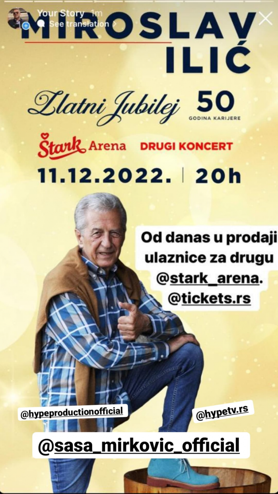 ZAKAZANA I DRUGA ARENA! MIROSLAV ILIĆ PEVA I 11. DECEMBRA U BEOGRADU