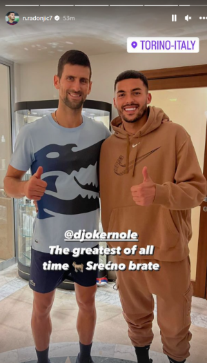 SREĆNO, BRATE Radonjić pred spisak za Katar sreo Novaka u Torinu (FOTO)