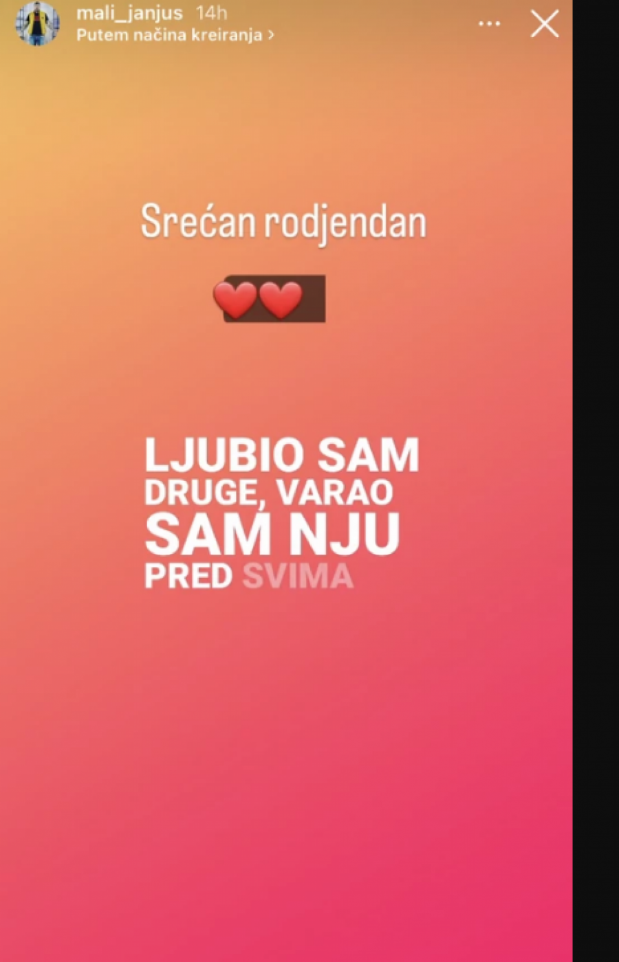 VARAO SAM NJU PRED SVIMA Janjuš čestitao bivšoj ženi rođendan, pa priznao: Nisam je preboleo!