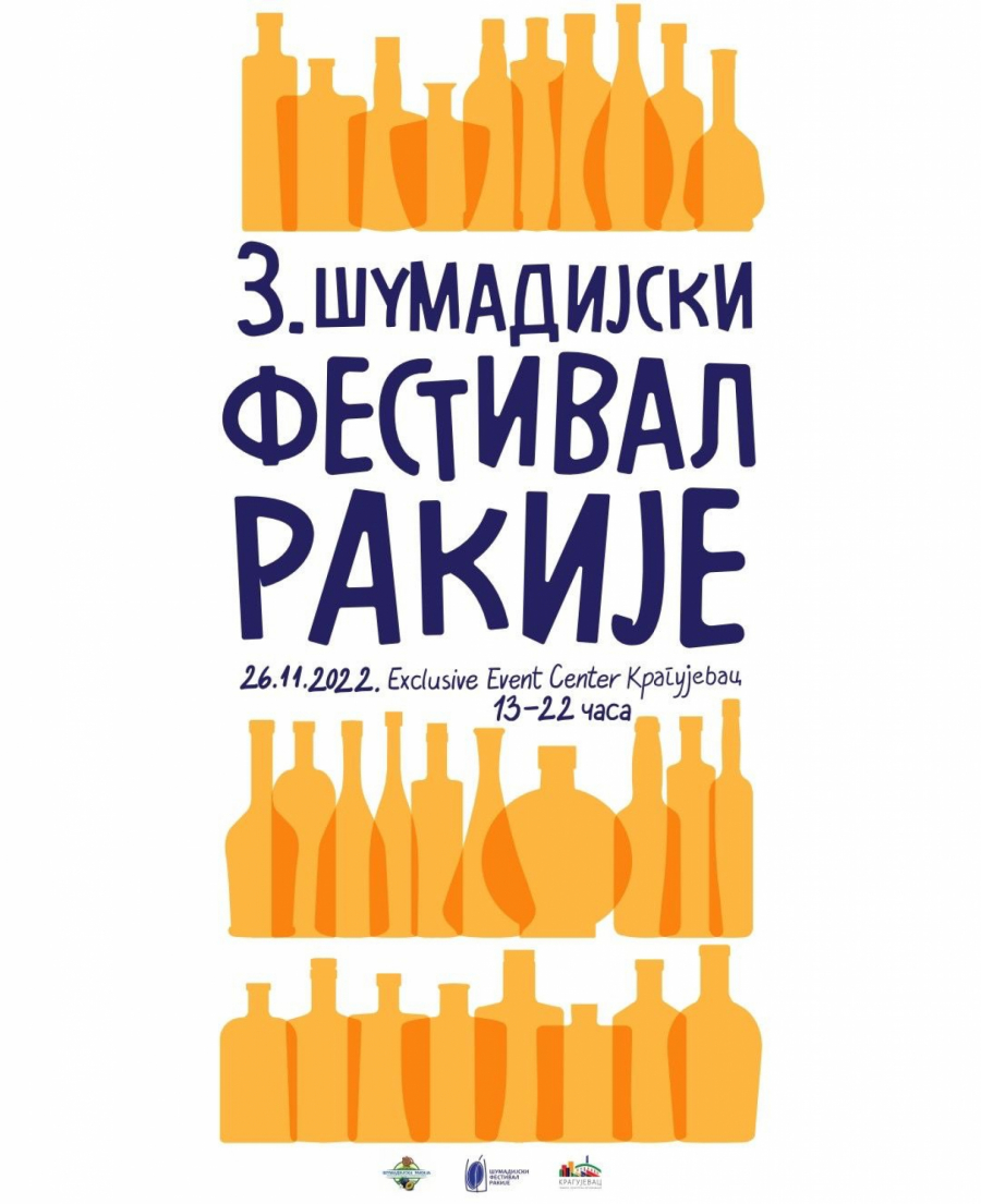 NAJBOLJE RAKIJE SRBIJE 3. Šumadijski festival rakije - 26. novembra u Kragujevcu