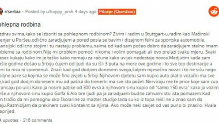 GASTARBAJTER KOJI RADI U NEMAČKOJ BESAN NA FAMILIJU Kad dođem donesem svega, a oni nikad zadovoljni