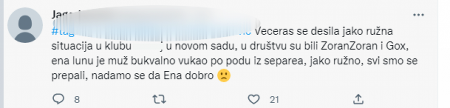 TVITERAŠI TVRDE DA JE ENA LUNU NAPAO MUŽ: Vukao je po podu, svi smo se prepali (FOTO)
