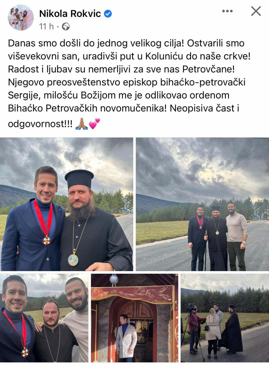 Nikola Rokvić pomaže srpske svetinje