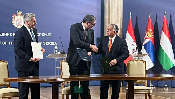 ZNAČAJAN DOGOVOR SRBIJE, MAĐARSKE I AUSTRIJE Potpisan memorandum u Predsedništvu Srbije