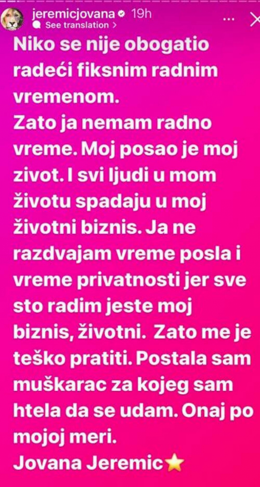 NADMAŠILA SEBE Jovana Jeremić objasnila zašto se doživljava kao muškarac