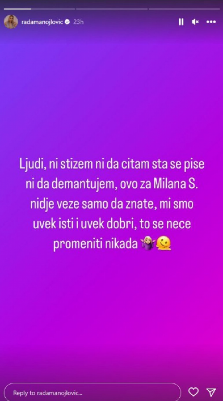 PALO PRIZNANJE Nakon raznih spekulacija Rada Manojlović progovorila o Milanu Stankoviću