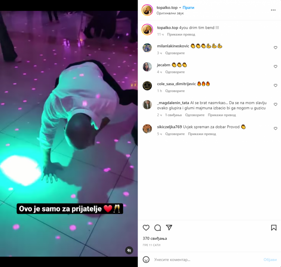 DA SE OVAKO GLUPIRA NA MOM SLAVLJU IZBACIO BIH GA Topalko na nastupu legao na pod, pa radio sklekove dok peva, fanovi ga urnisali