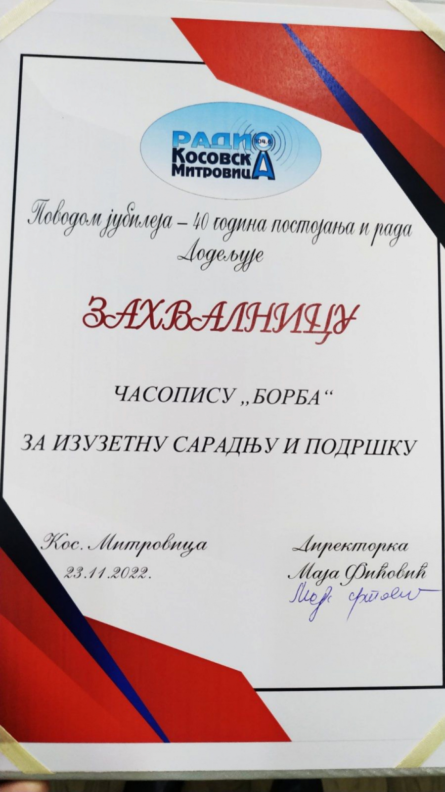 OBELEŽEN DAN OPŠTINE KOSOVSKA MITROVICA: Direktor 