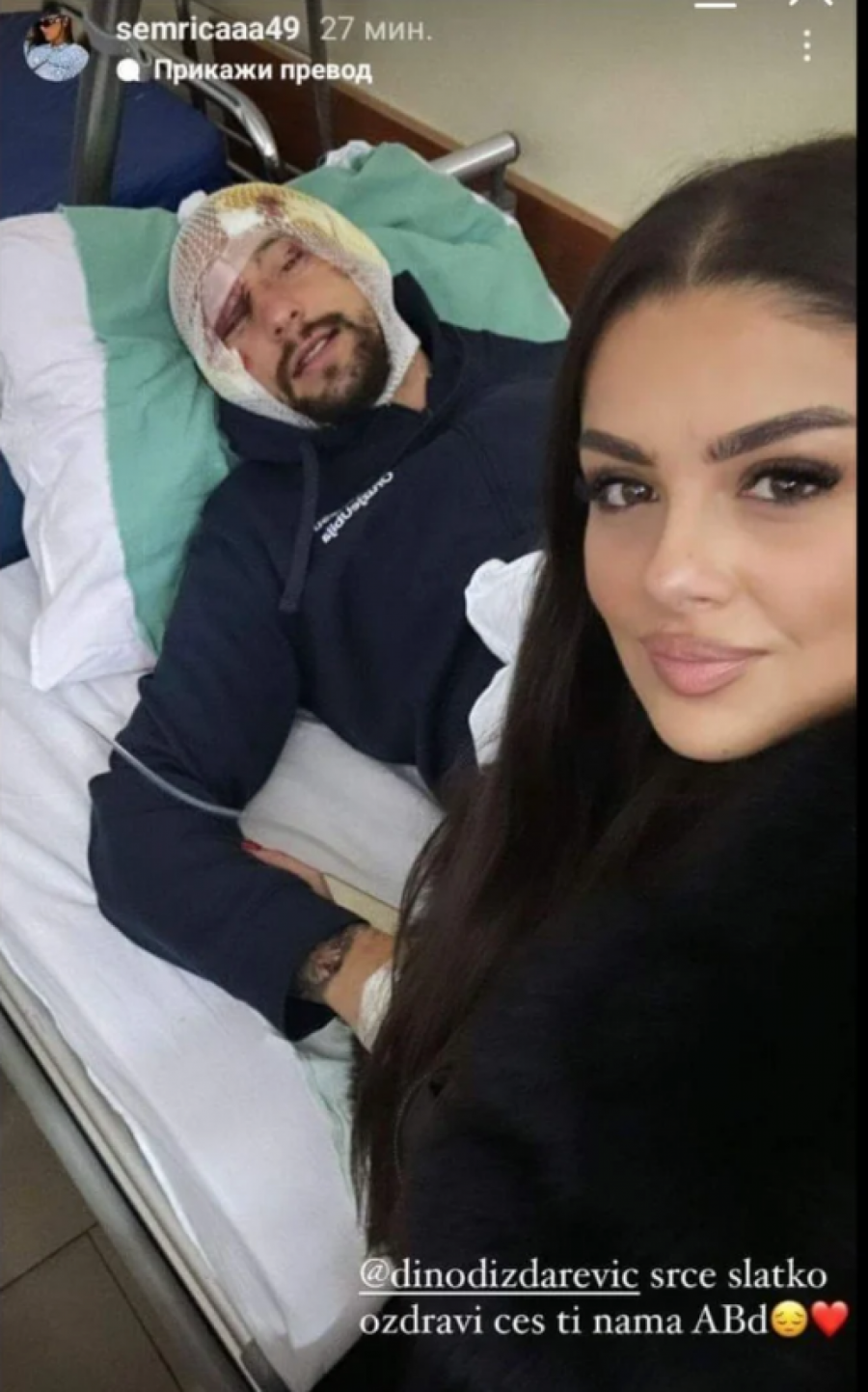 KRVAV, SA ZAVIJENOM GLAVOM Horor prizor, Dino Dizdarević objavio fotografije iz bolničke sobe, pa poručio ovo