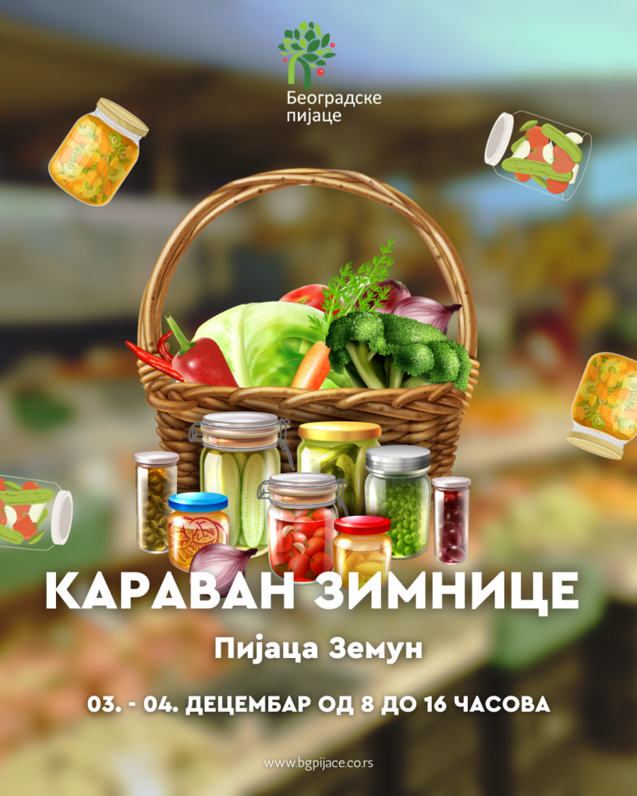 KARAVAN ZIMNICE Ovog vikenda,  3. i 4. decembra na pijaci  „Zemun“.