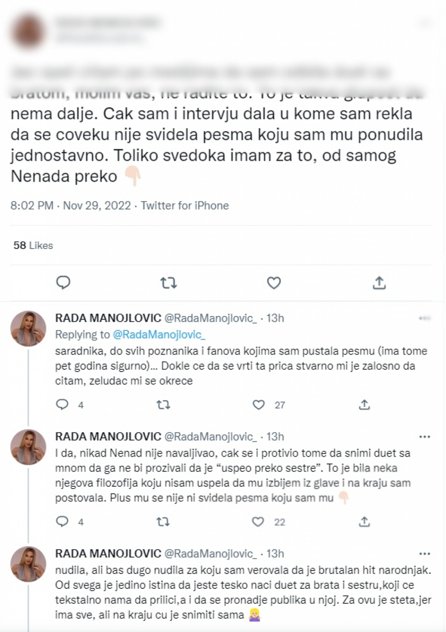 RADA MANOJLOVIĆ POTPUNO RASKRINKALA BRATA 