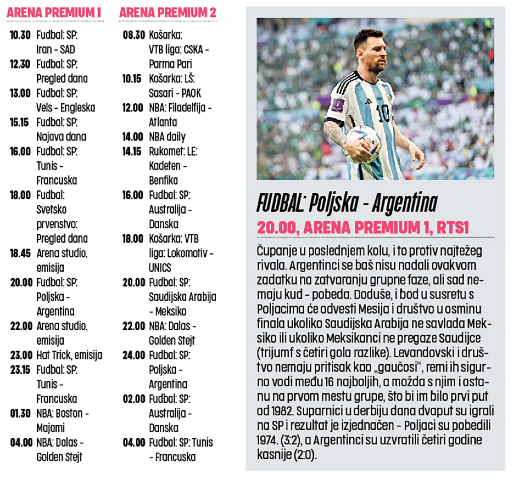 TV PROGRAM ZA 1 .decembar