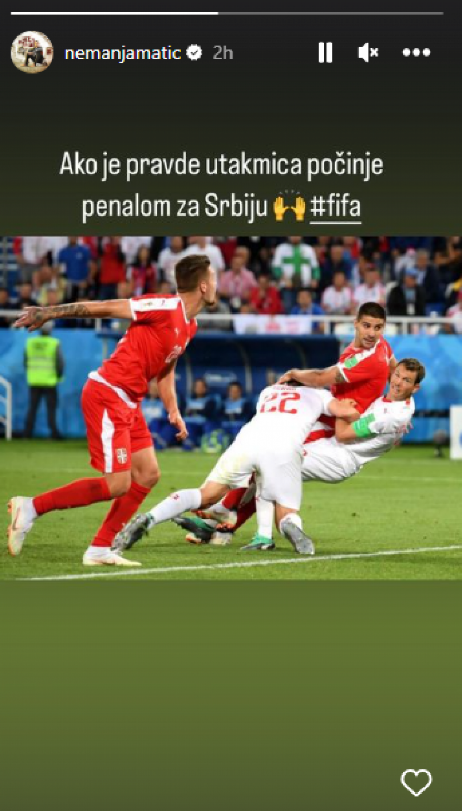 MATIĆ ZAPALIO DRUŠTVENE MREŽE Ako ima pravde, utakmica počinje penalom za Srbiju (FOTO)