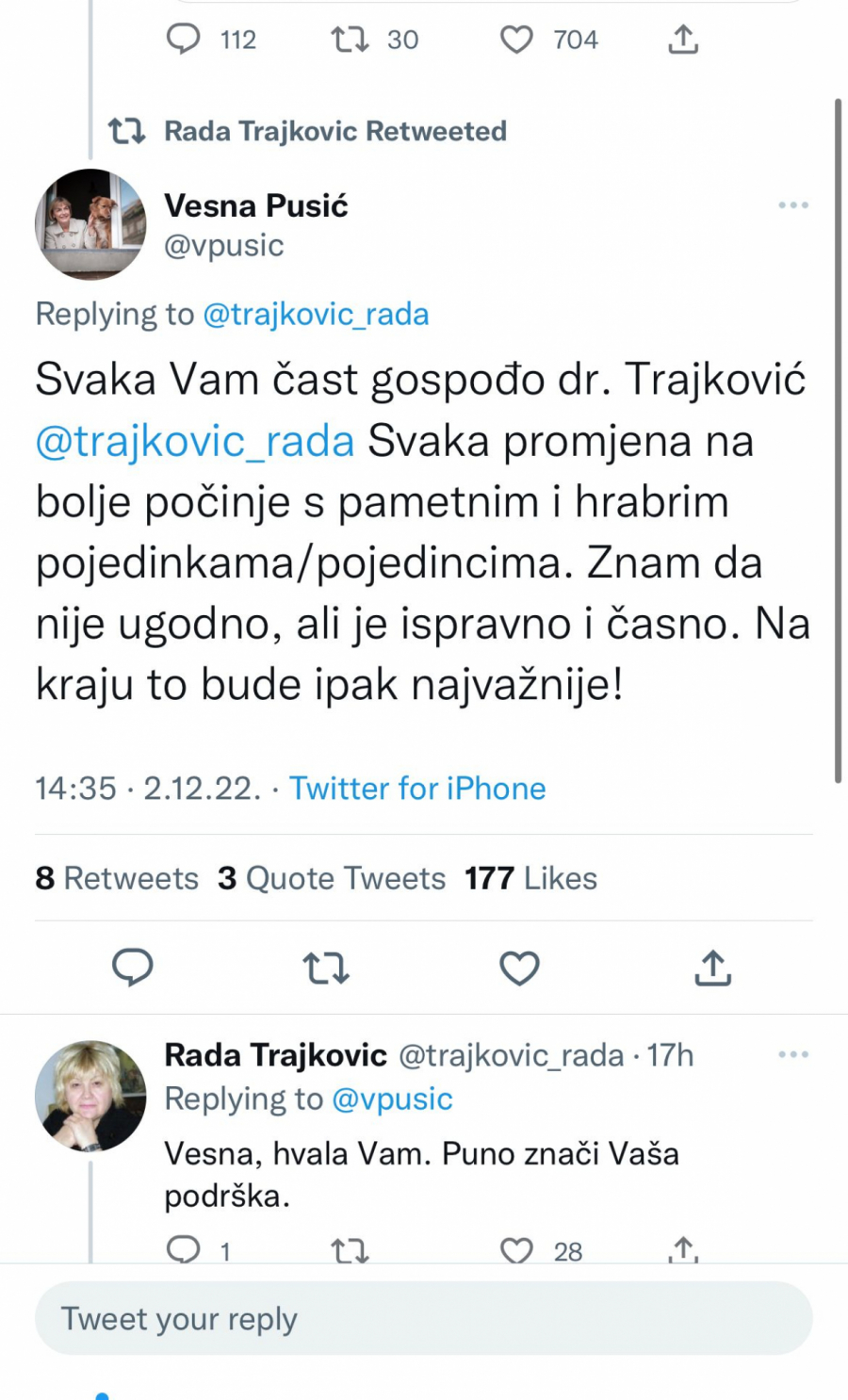 RADA TRAJKOVIĆ DOBILA SNAŽNU PODRŠKU IZ HRVATSKE: Promena koja je potrebna Srbima na KiM!
