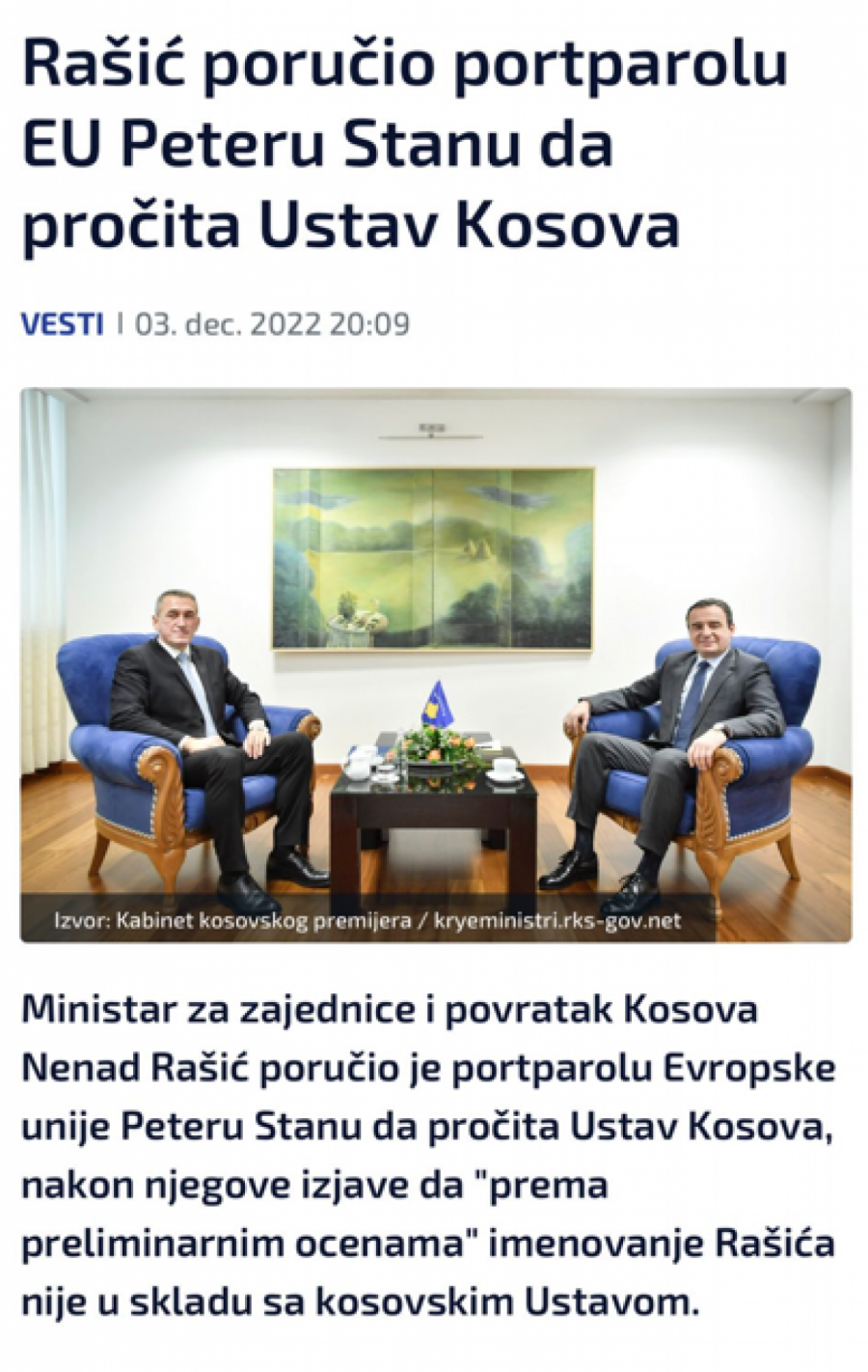 RAŠIĆ SVIM SILAMA BRANI KURTIJA I SVOJU FOTELJU Neće nama ni EU ni Srbija određivati ko će predstavljati Srbe, slušam samo Kurtija!