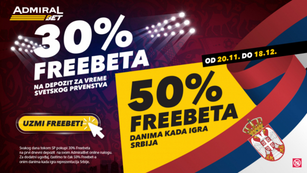 ADMIRALBET UPOZORIO: SNAŽAN PLJUSAK FREEBET-OVA NE STAJE