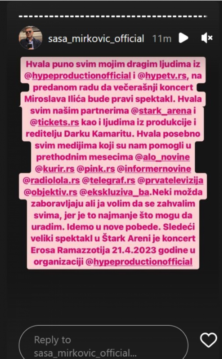 IDEMO U NOVE POBEDE! Nakon spektakularnog koncerta Miroslava Ilića, oglasio se organizator Saša Mirković: Sledi još iznenađenja (FOTO/VIDEO)