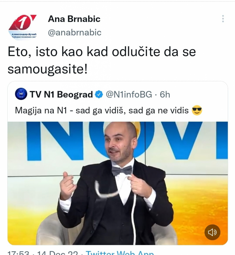 MAGIJA NA N1 - SAD GA VIDIŠ, SAD GA NE VIDIŠ Ana Brnabić 