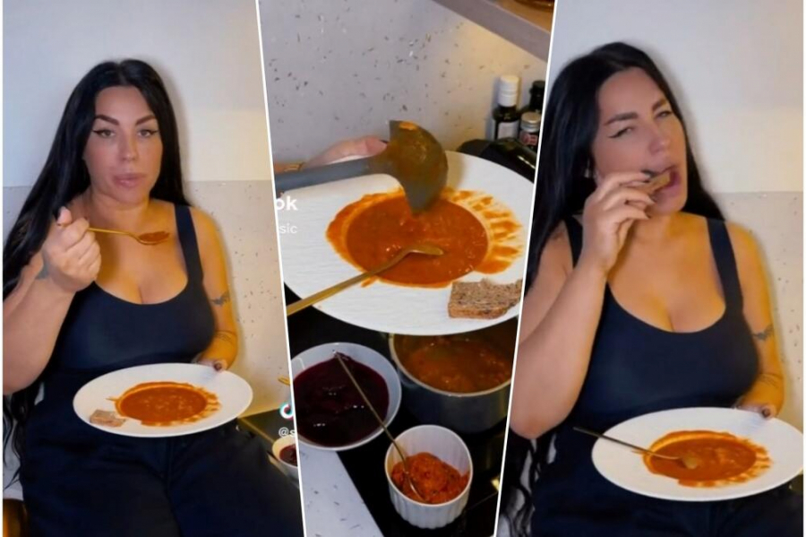 HIT SNIMAK SEKE ALEKSIĆ Pevačica sela pored šporeta, pa navalila na hranu: KAKAV SUŠI, NAPUNILA TANJIR PUN PASULJA (VIDEO)